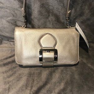 NEW Isaac Mizrahi Silver tone pocketbook